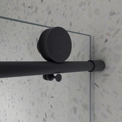 Streamdale Matte Black Frameless Shower Door with Adjustable Soft-Closing