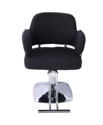Wide Seat Hydraulic Barber Chair with Stainless Steel Footrest