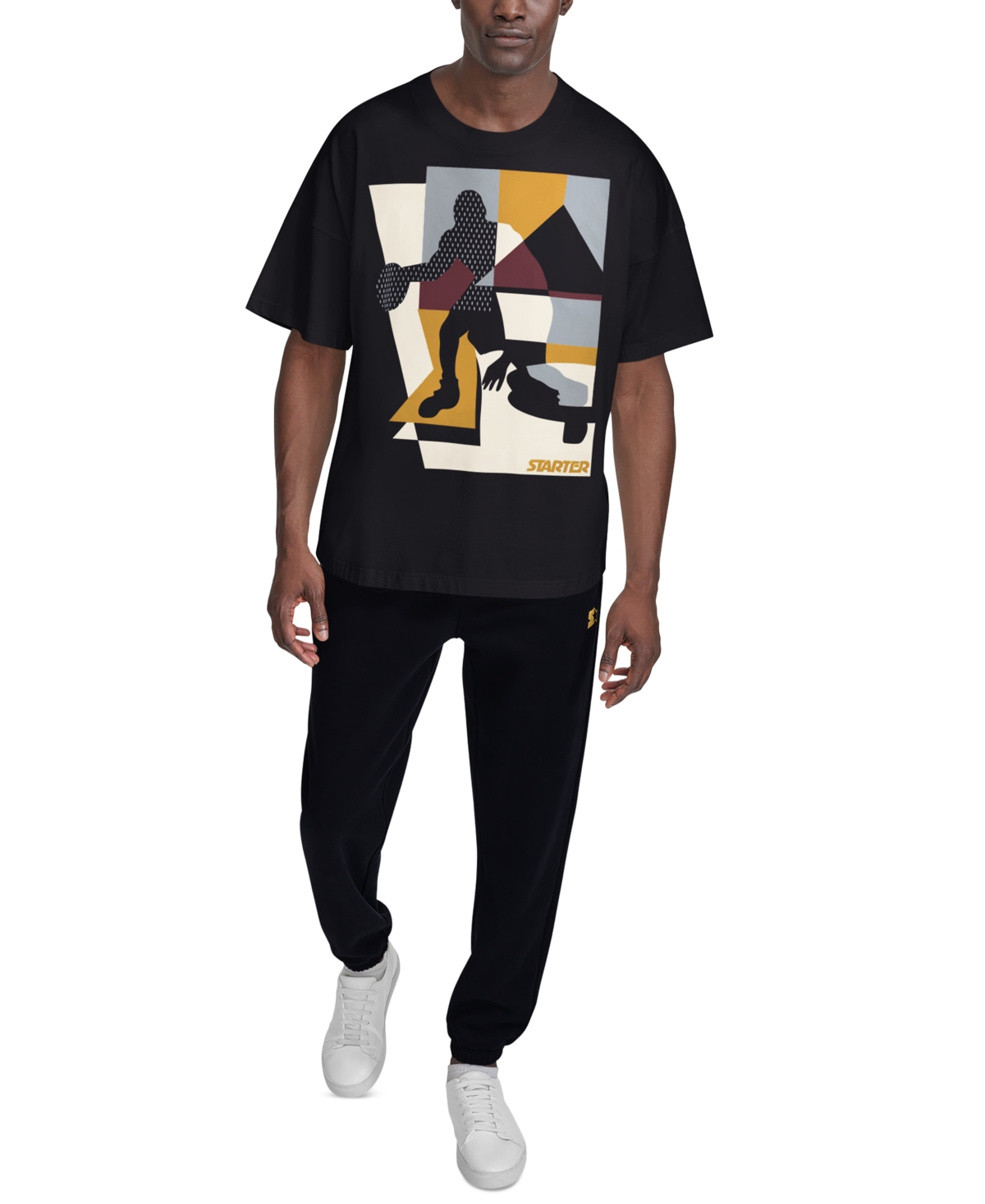 Starter Men's Ethan Basketball Graphic T-Shirt - Black - Blk