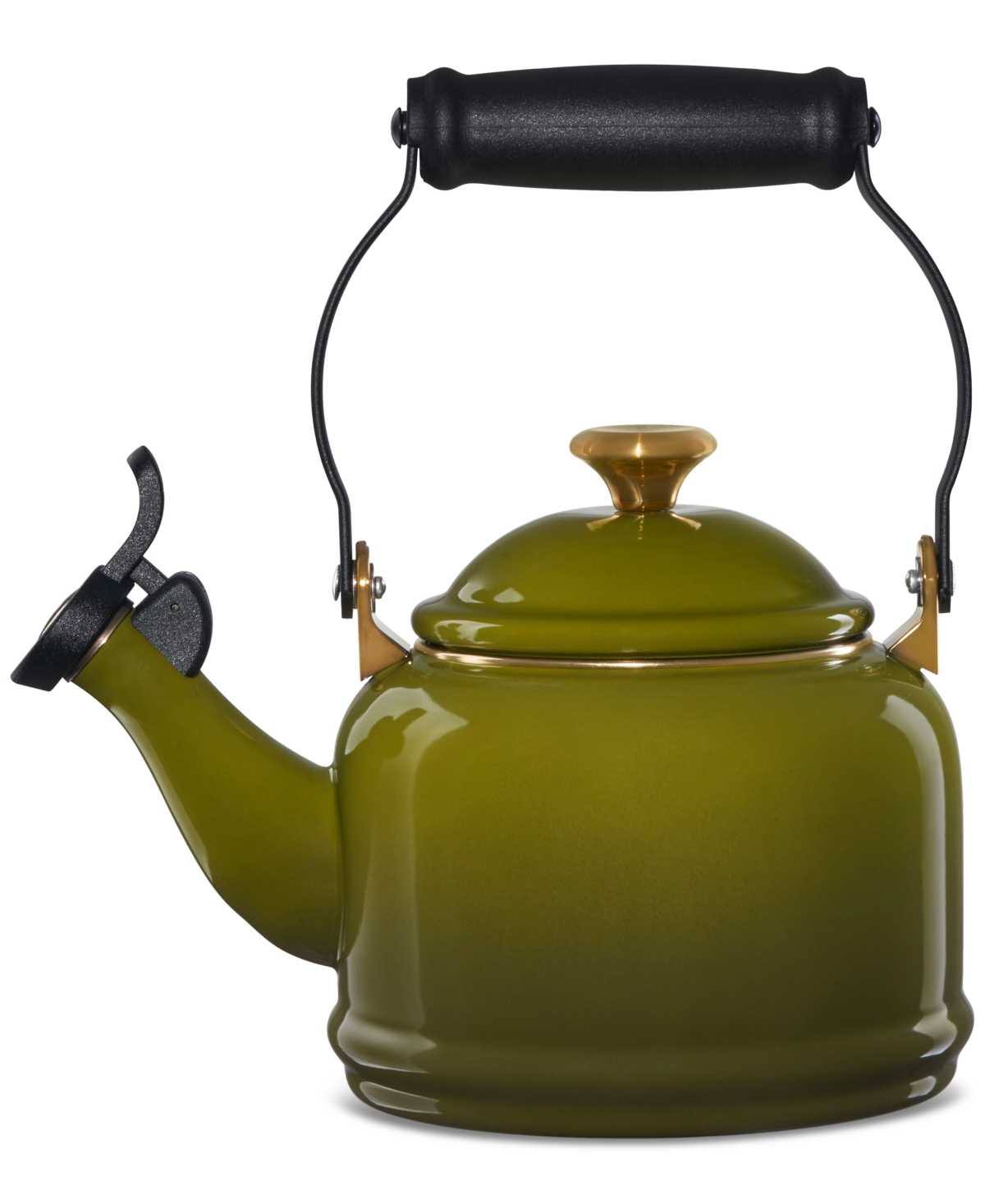 Le Creuset 1.25 Quart Enamel On Steel Demi Tea Kettle In Olive