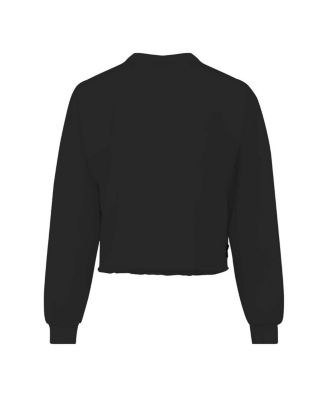 Women's Black UCF Knights Slouchy Cropped Long Sleeve T-Shirt