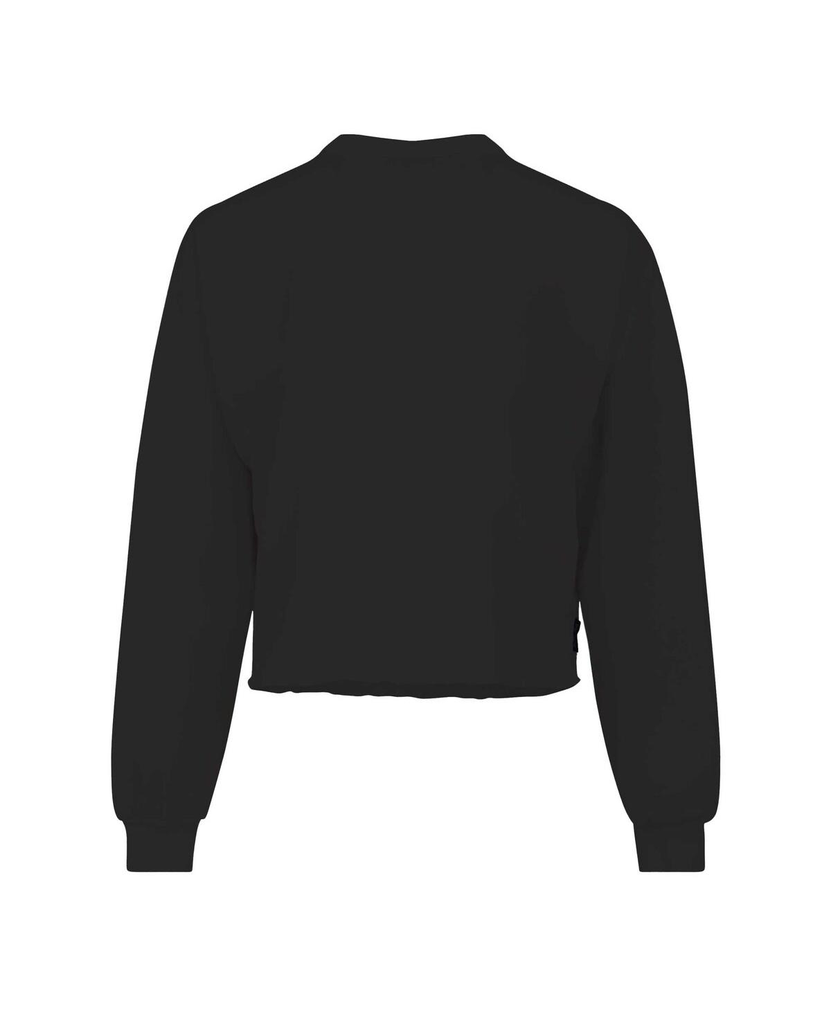 Spirit Jersey Women's Black Ucf Knights Slouchy Cropped Long Sleeve T-shirt In Black