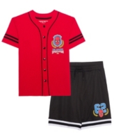 Spiderman Big Boys Baseball Graphic Tee Set - Red/Black
