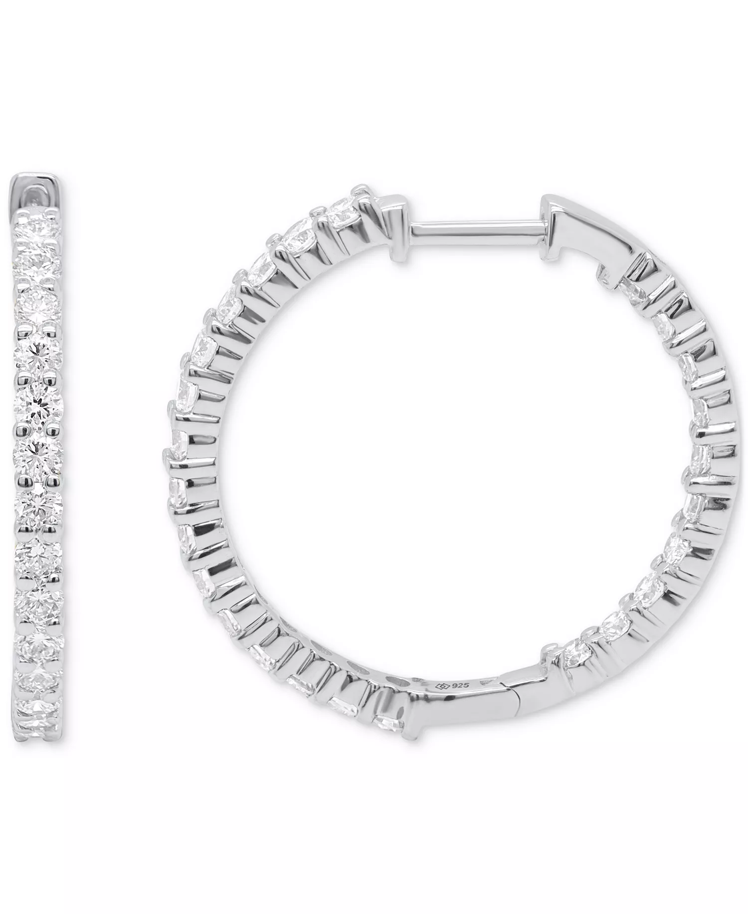 Forever Grown Diamonds Lab Grown Diamond Hoop Earrings in Sterling Silver, 9 (originally ,000)