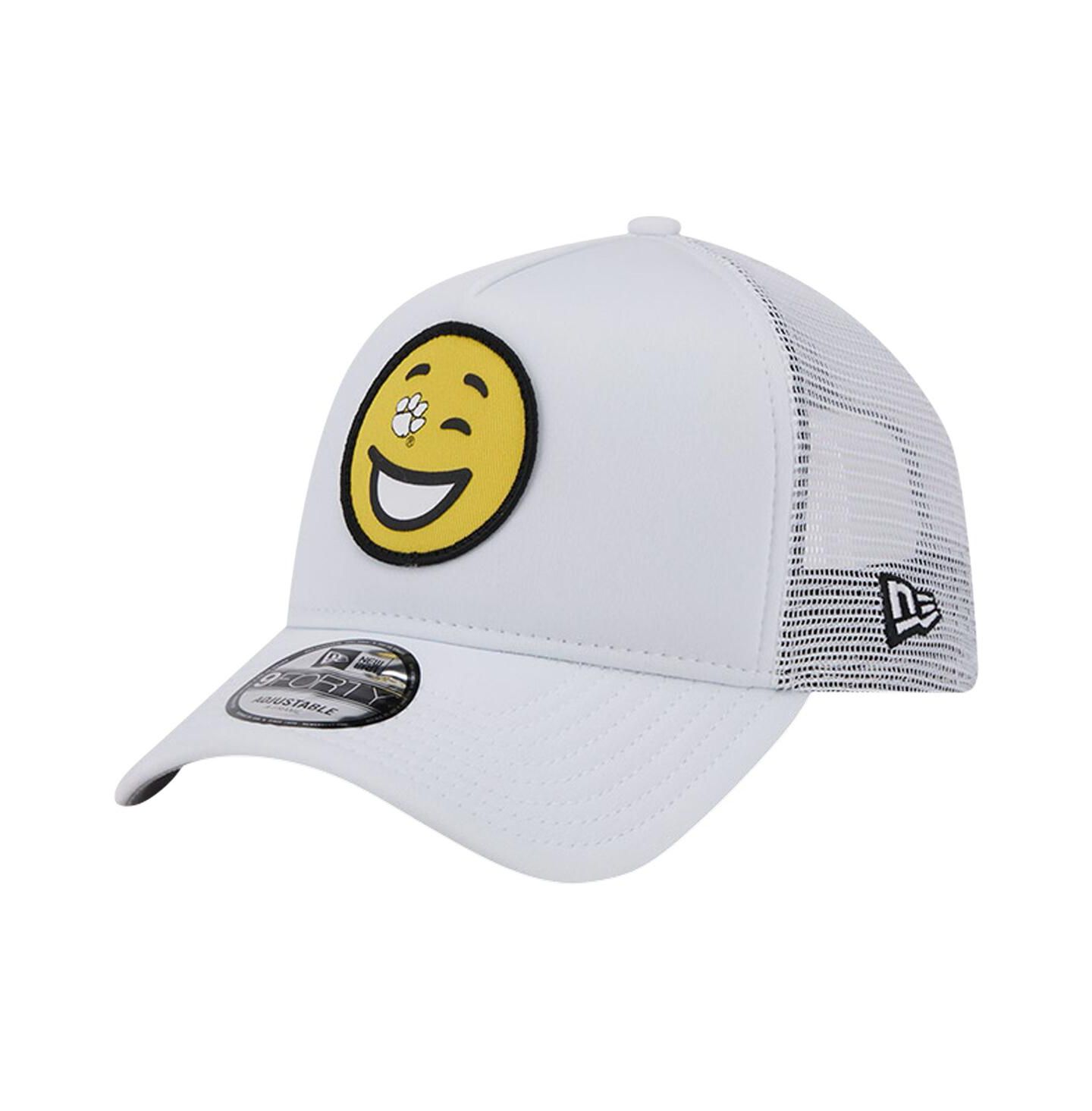 Мужская кепка New Era White Clemson Tigers Wink Foam Trucker Adjustable Hat — фото 1