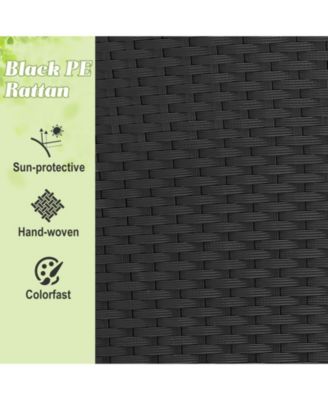 Clamshell Patio Round Daybed Wicker with Retractable Canopy and Pillows