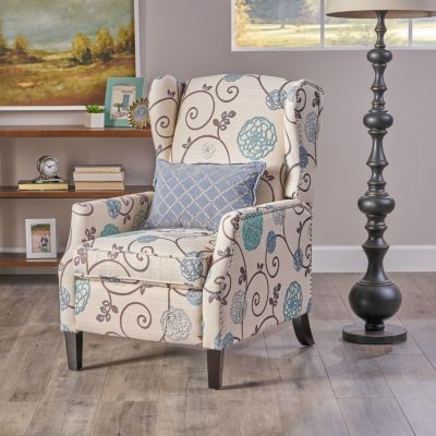  Traditional Wingback Recliner With Studded Border