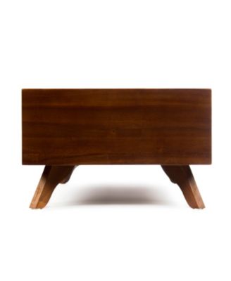 Acacia Wood Dog Bed With Water-Resistant Mattress