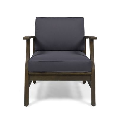 Streamdale Perla Acacia Wood Club Chair With Water-Resistant Cushion