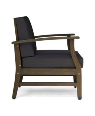 Streamdale Perla Acacia Wood Club Chair With Water-Resistant Cushion