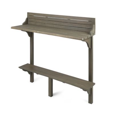 Acacia Wood Balcony Bar Table, Gray