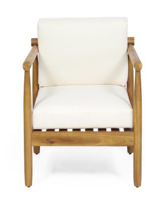 Acacia Wood Club Chair With Water-Resistant Cushions
