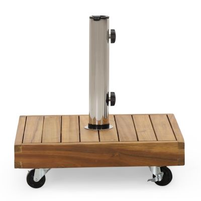 Streamdale Acacia Wood Umbrella Base With Concrete Core