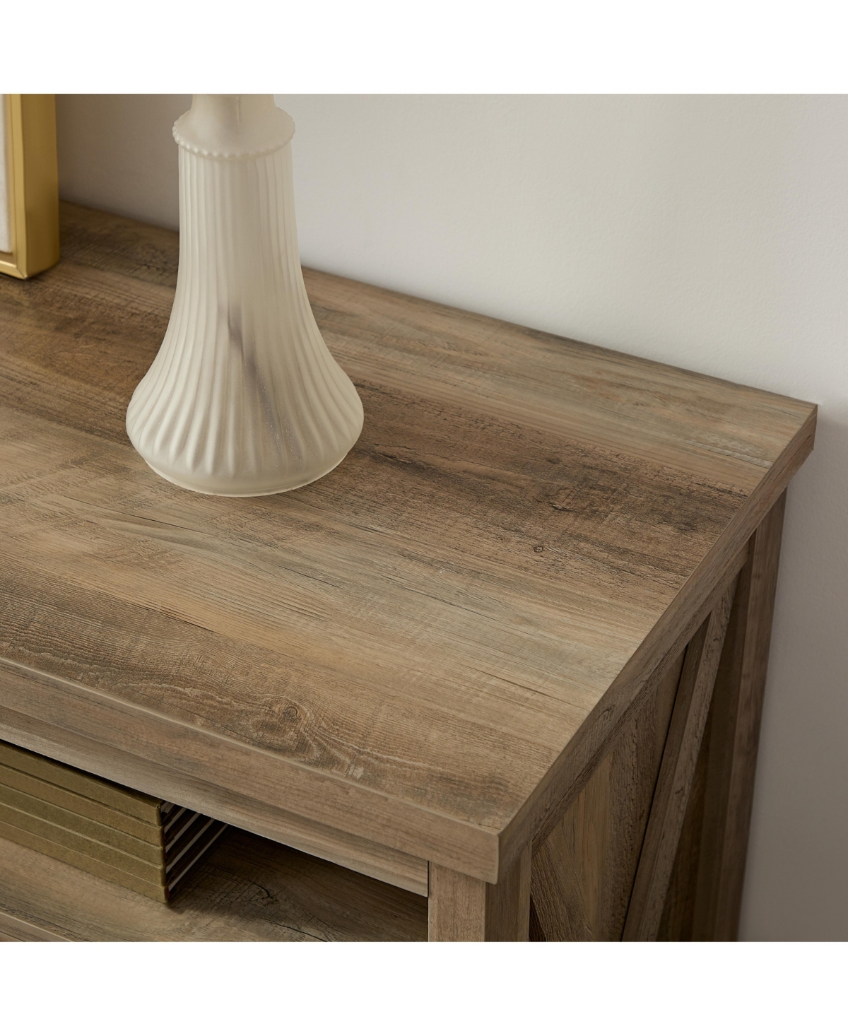 Simplie Fun Farmhouse Tv Stand with 18" Fireplace Insert for TVs up to 65