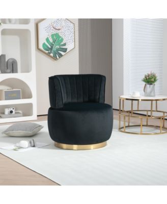 360 Swivel Velvet Barrel Accent Chair