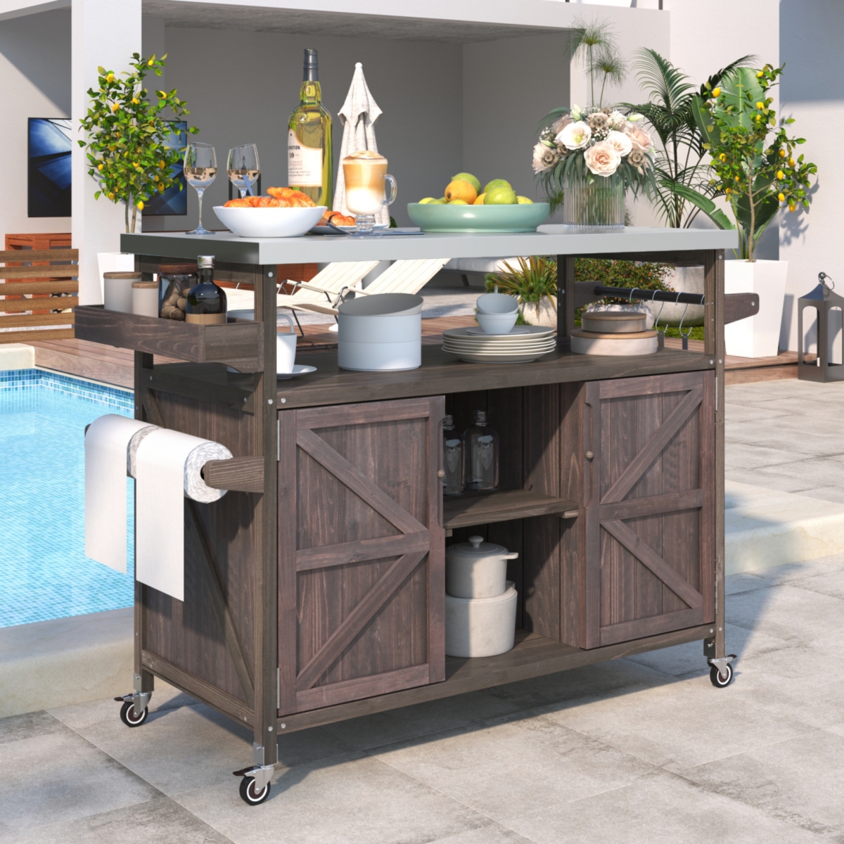 Streamdale Outdoor Kitchen Island with 1.2" Stainless Steel Top