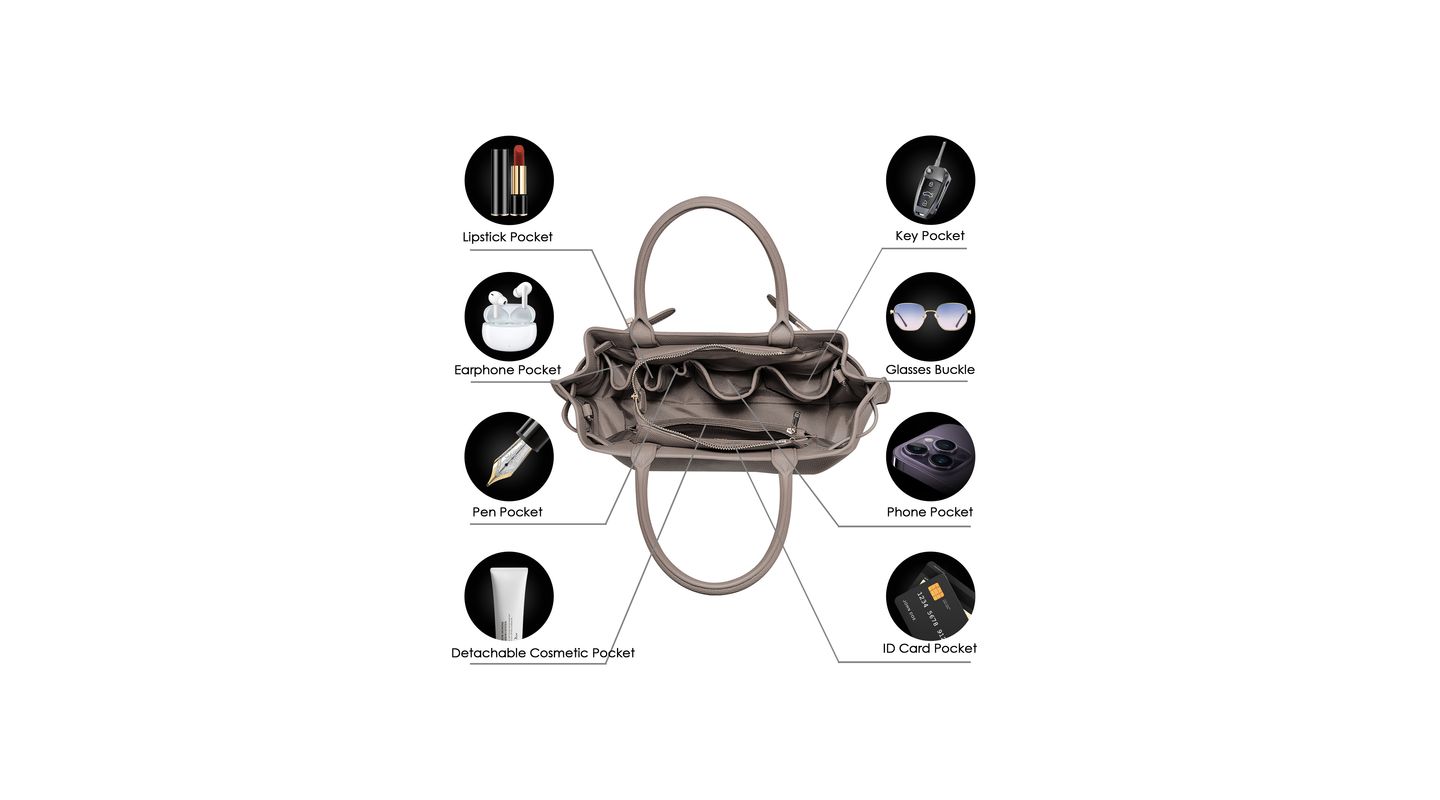 Женская сумка Victoria Hyde London Medium Satchel Handbag, цвет: Бежевый — фото 4