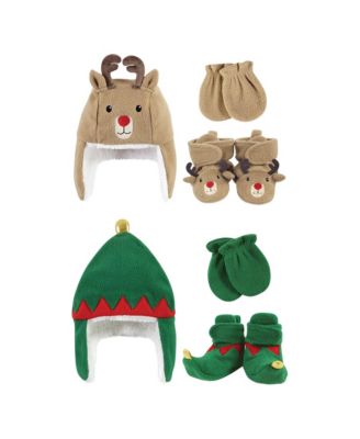 Baby Unisex 6Pc Trapper Hat, Mitten and Bootie Set