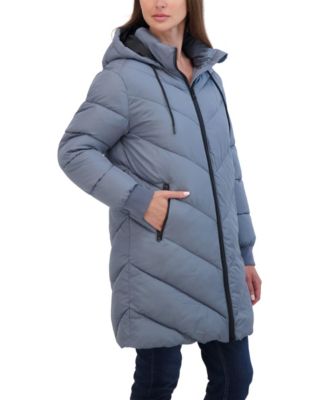Juniors' 3/4 Puffer Jacket with Hood