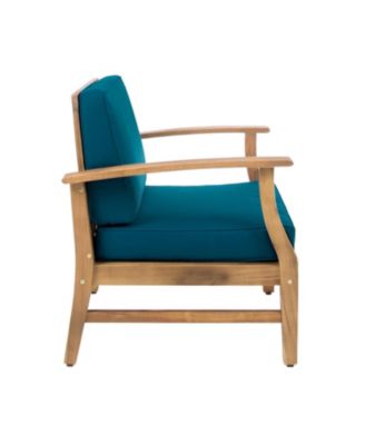 Streamdale Perla Acacia Wood Club Chair With Water-Resistant Cushion