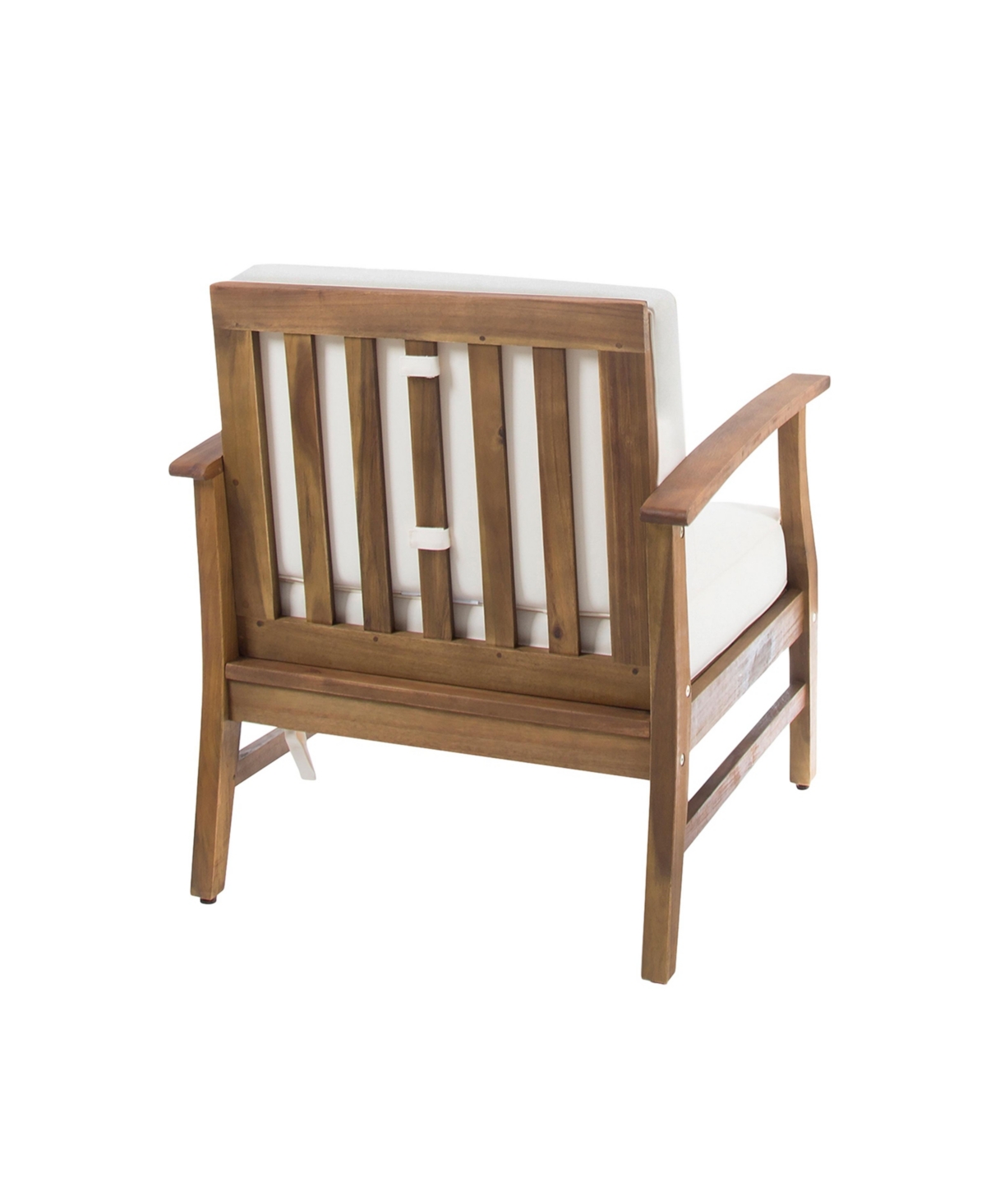 Streamdale Perla Acacia Wood Club Chair With Water-Resistant Cushion