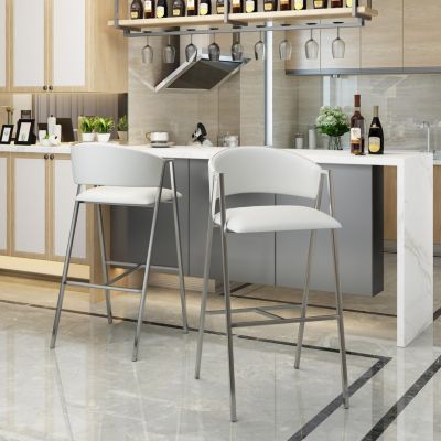 Streamdale Contemporary Counterstools With Nailhead Accents (Set Of 2)