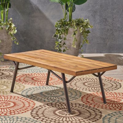 Modern Acacia Wood Patio Coffee Table