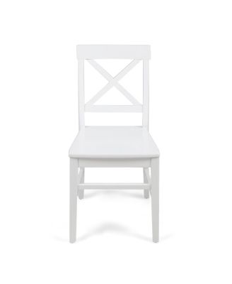 Streamdale Acacia Wood Farmhouse Dining Chairs, White