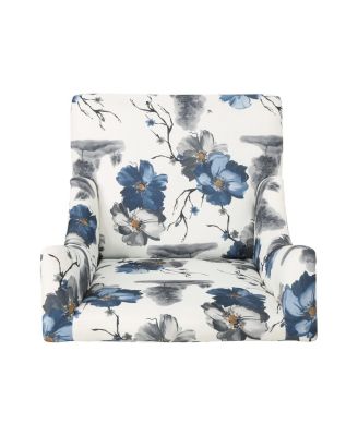 1 Pc Upholstered Fabric & Birch Wood  Wingback Design  Club Chair