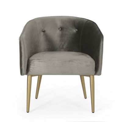 Modern Glam Velvet Dining Chair With Button Tufting