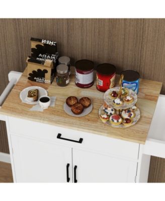 Stylish Kitchen Island Cart with Storage and Rack