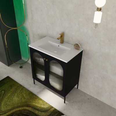 Streamdale 30" Freestanding Vanity with Ceramic Sink, Unique Design