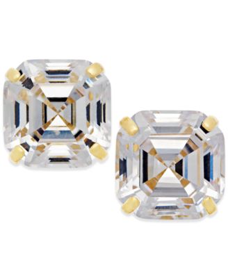 cubic zirconia asscher cut earrings