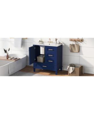 30" Modern Bathroom Vanity with Sink and Storage