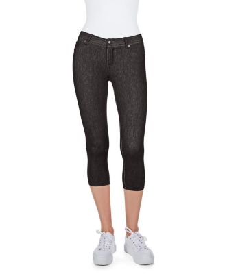 Women's Denim Zipper Capri Cotton Blend Jean Leggings