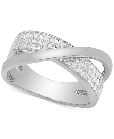 Victoria Townsend Diamond Crossover Ring in Sterling Silver (1/4 ct. t.w.)