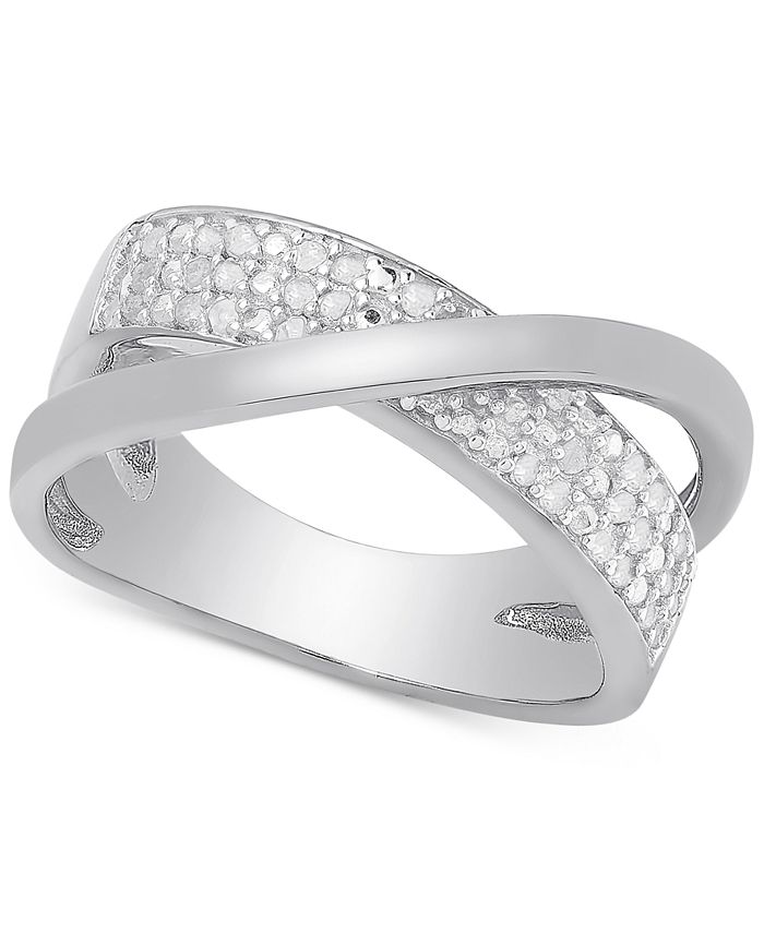 Victoria Townsend Diamond Crossover Ring in Sterling Silver (1/4 ct. t ...