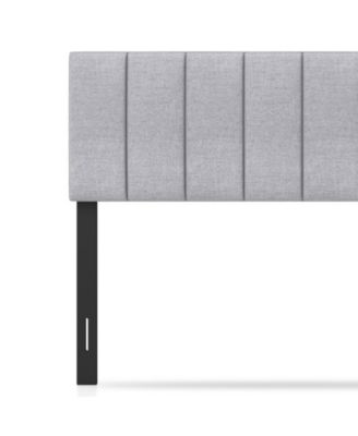 Adjustable Width Linen Upholstered Solid Wood Leg Headboard