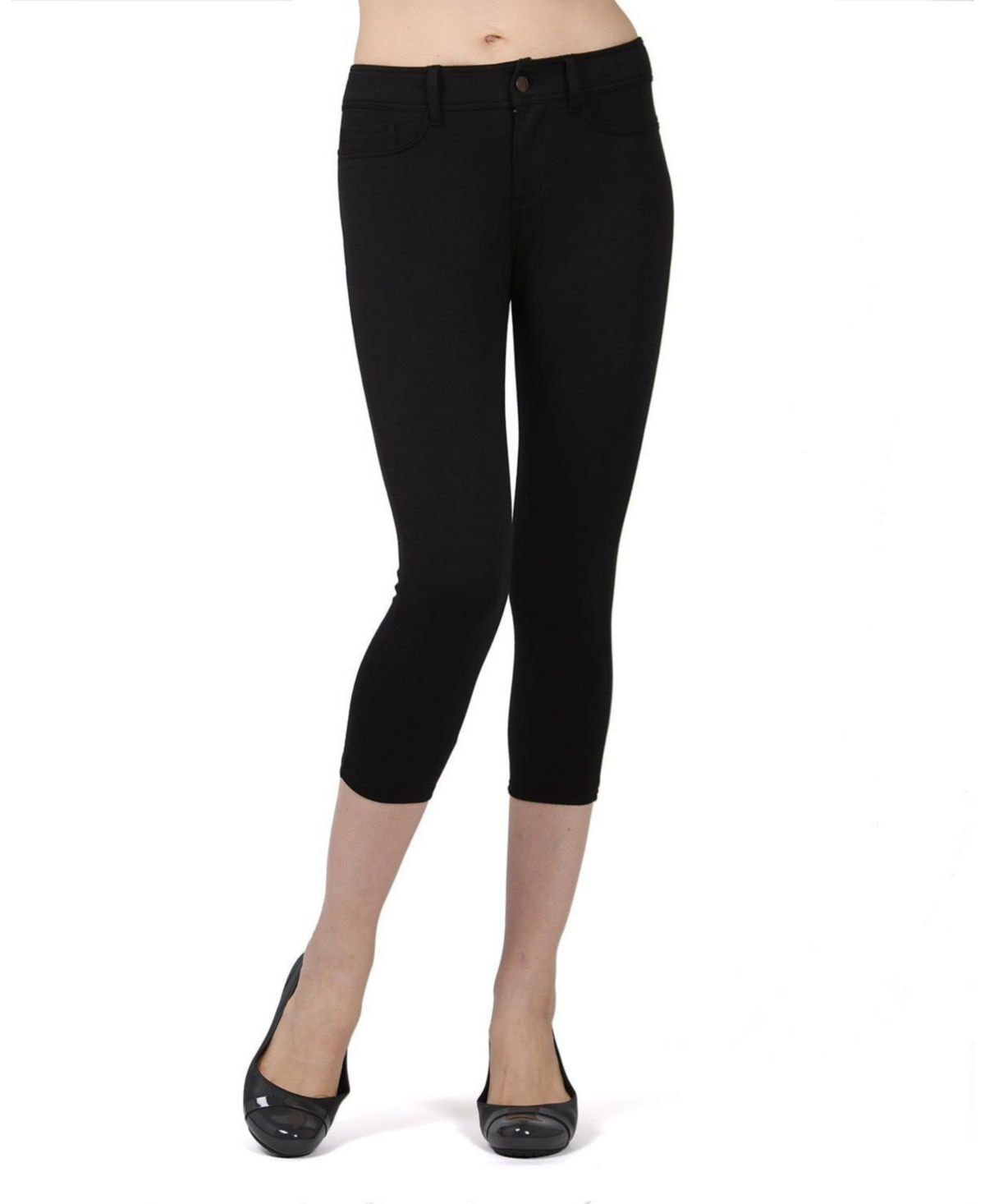 Women's Light Ponte Cotton Blend Capri Leggings - Med gray heather