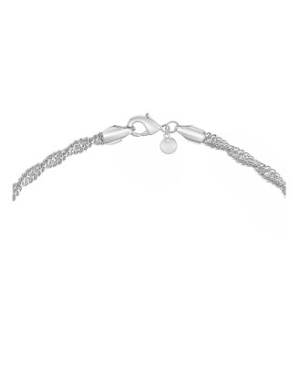 Silver Plated or 18k Gold Plated Brass Twisted Chain Necklace