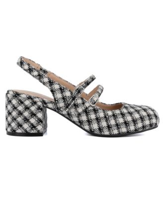 Women's Gianni Block Heel Slingback Mary Jane Pumps