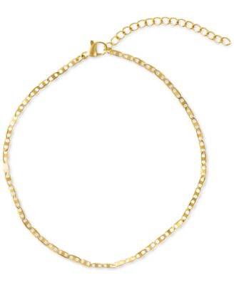 Gold Tarnish Resistant Adjustable 9-11" Herringbone, Valentina and Mariner Chain Anklet Set