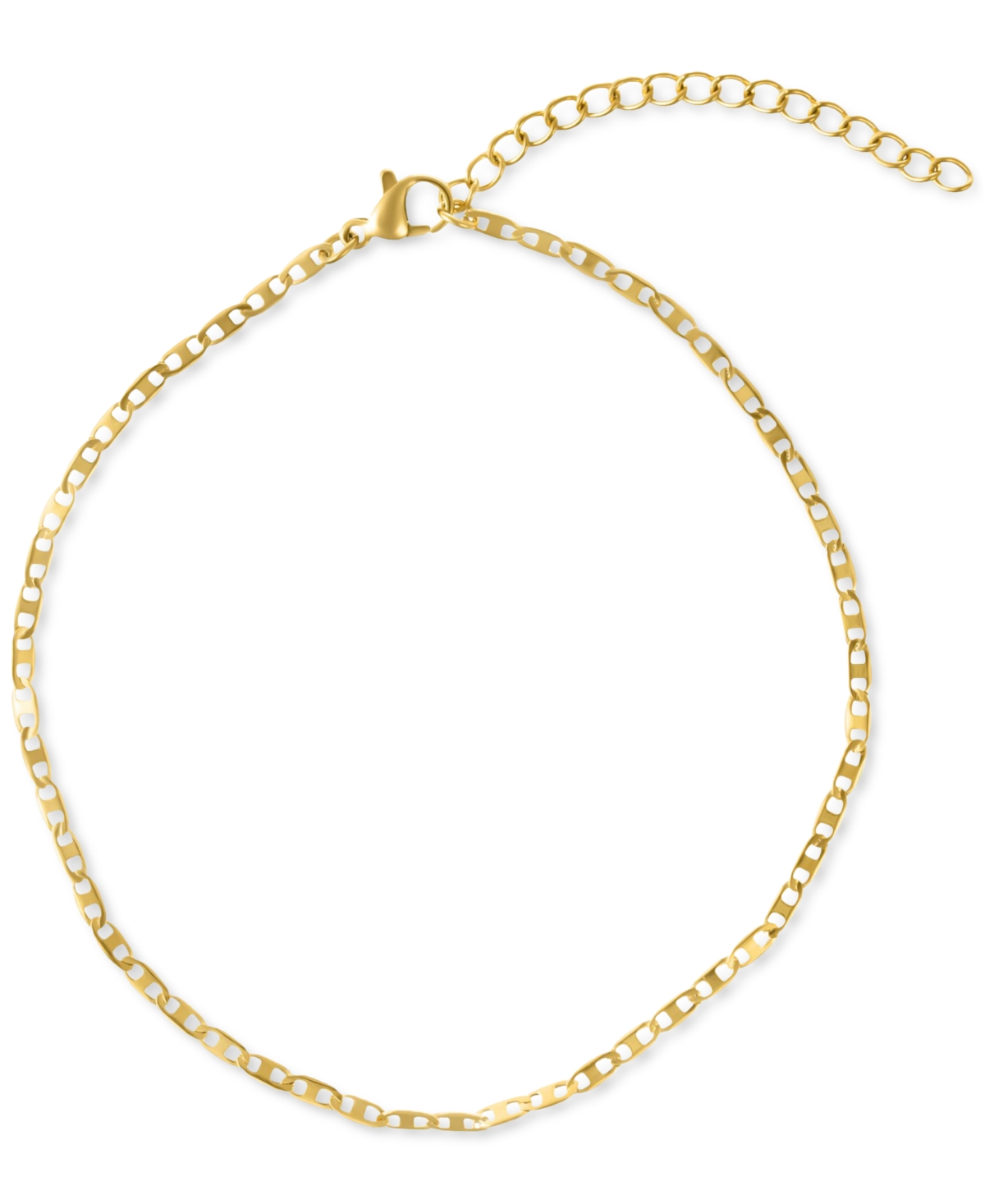 Adornia Gold Tarnish Resistant Adjustable 9-11" Herringbone, Valentina And Mariner Chain Anklet Set In Gold