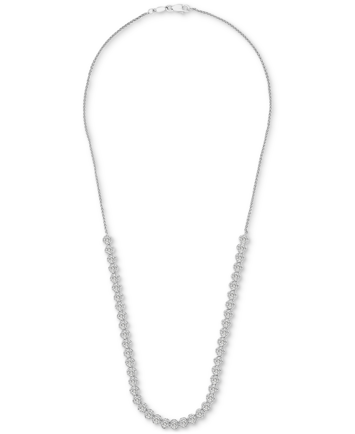 Wrapped In Love Diamond Four-claw 17" Collar Necklace (4 Ct. T.w.) In 14k White Gold, Created For Macy's In White Gold