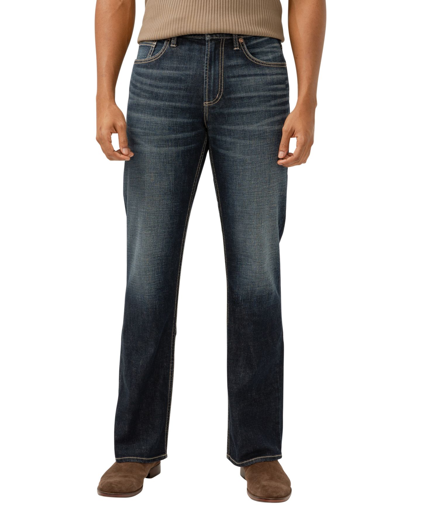 Мужские джинсы Silver Jeans Co. Zac Relaxed Fit Straight Leg, цвет: Индиго — фото 1