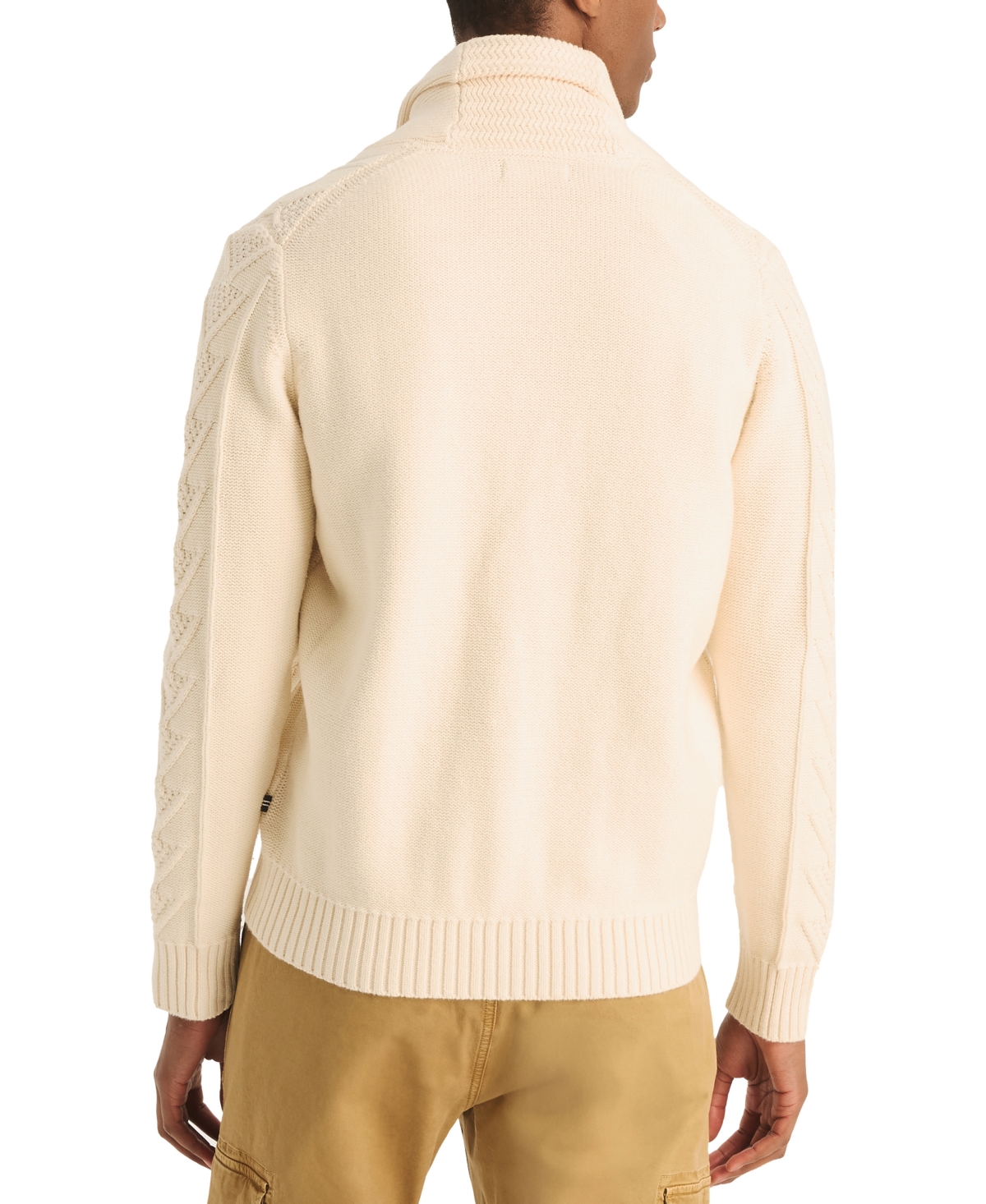 Nautica Men's Long Sleeve Cable-Knit Cardigan Sweater