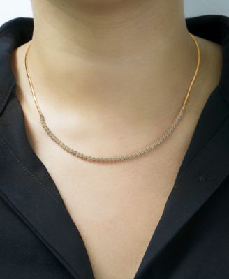 Diamond Zigzag 16" Collar Necklace (3/4 ct. t.w.) in 10k Gold, Created for Macy's