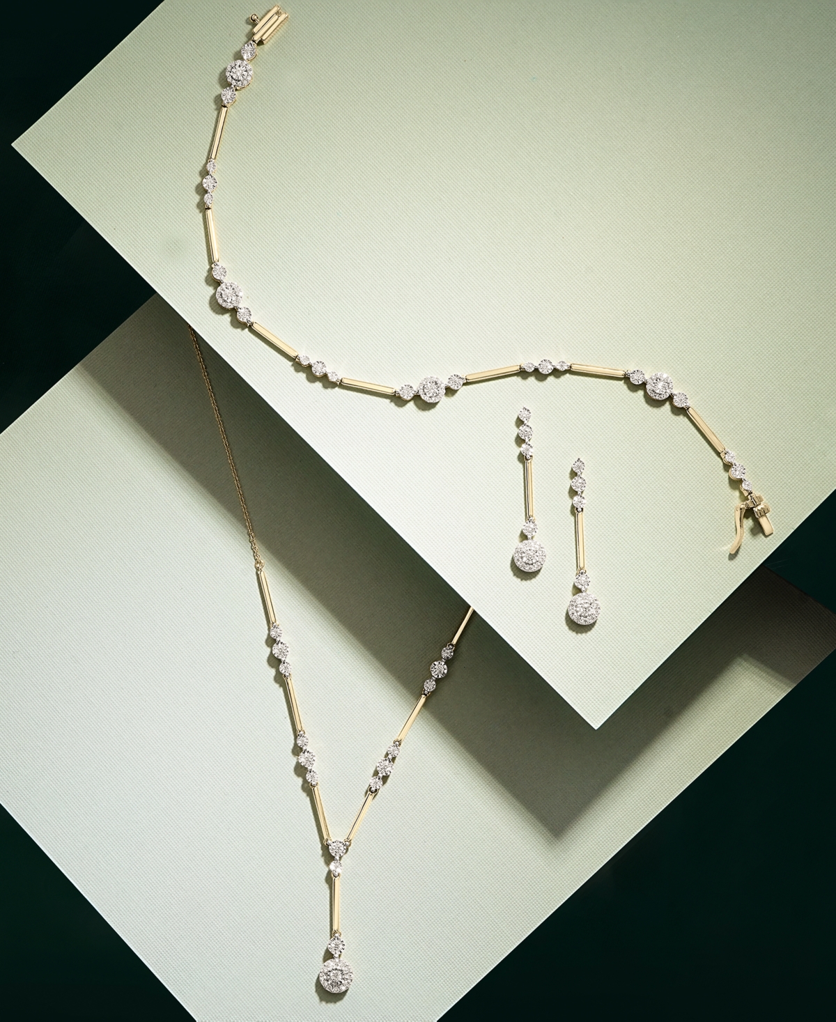 Wrapped In Love Diamond Station Link Bracelet (1/2 Ct. T.w.) In 14k Gold, Created For Macy's In Yellow Gold