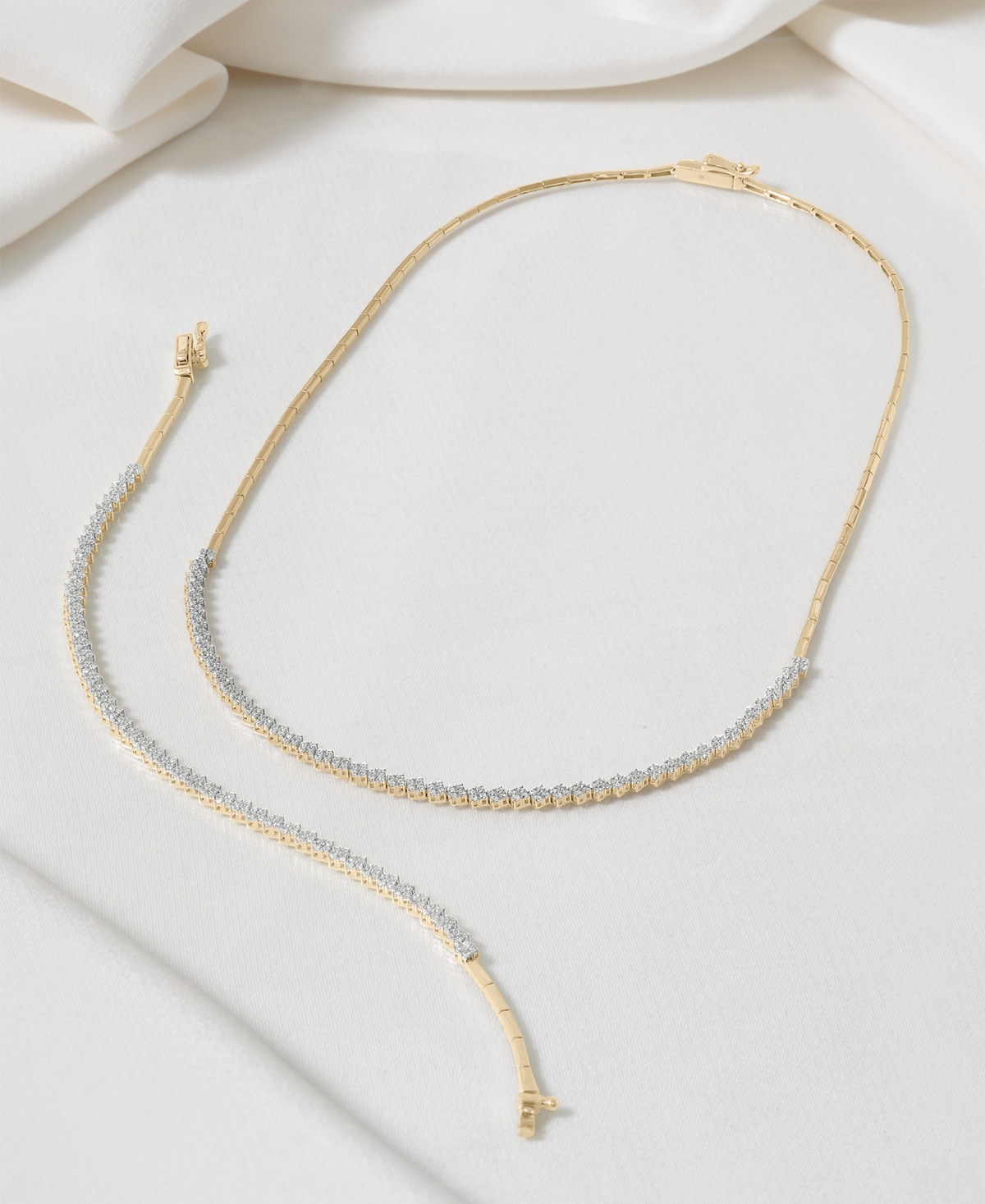 Wrapped In Love Diamond Zigzag Cluster Link Bracelet (3/4 Ct. T.w.) In 10k Gold, Created For Macy's In Yellow Gold