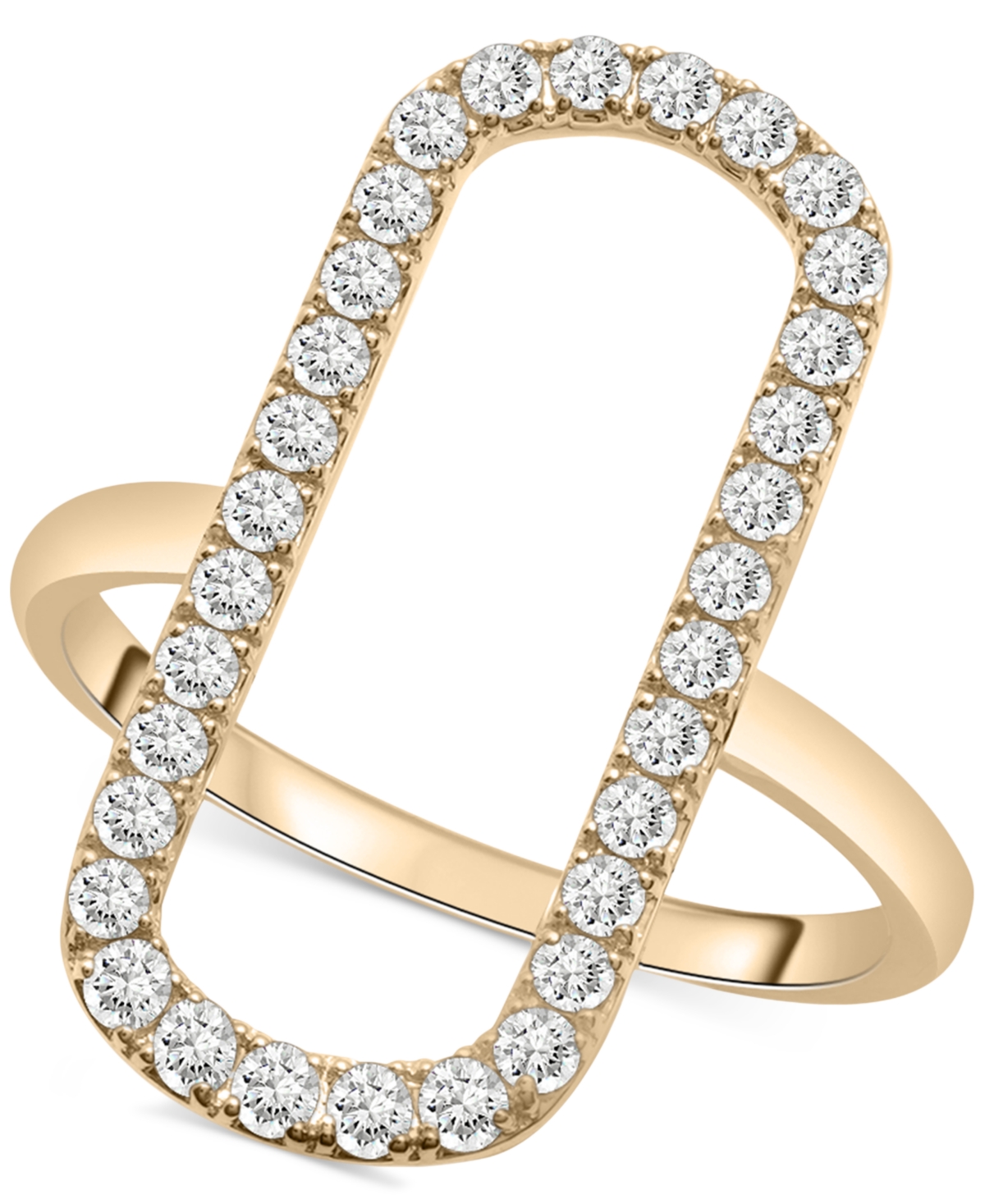 Wrapped In Love Diamond Open Rectangle Statement Ring 1 2 Ct. T.w. In 14k Gold Created For Macy s In Yellow Gold ModeSens